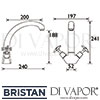 Bristan Head Sink Mixer Kitchen Tap Dimensions